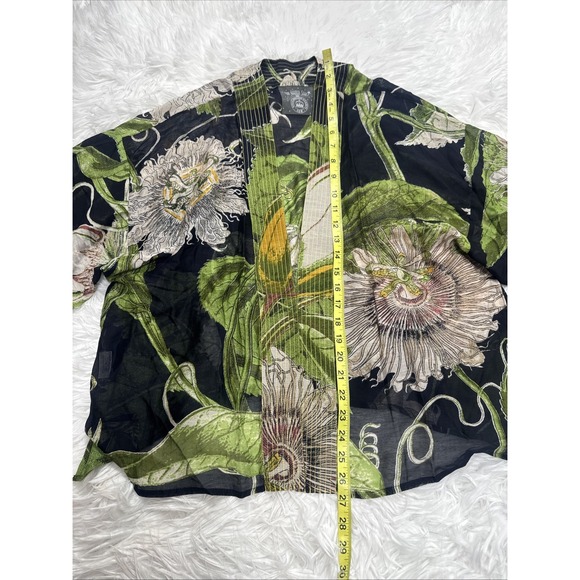 One Hundred Stars Kimono OS New Passion Floral Vibrant Open Front Relaxed Light - Picture 4 of 10